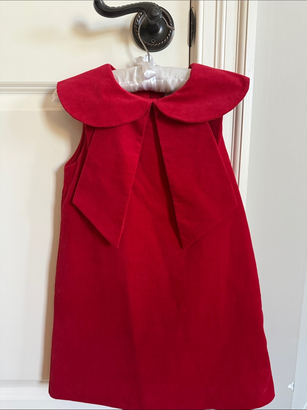 Edgehill Collection Classic Red Girls' Bow Collar Dress